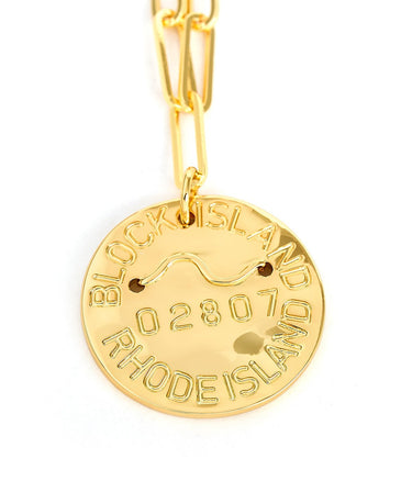Beach Tag Charm Necklace – 18k Gold Plated - Lisi Lerch