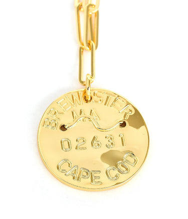 Beach Tag Charm Necklace – 18k Gold Plated - Lisi Lerch