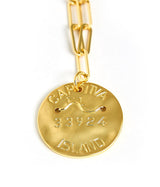 Beach Tag Charm Necklace – 18k Gold Plated - Lisi Lerch