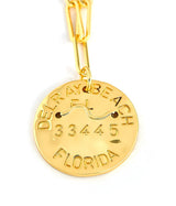 Beach Tag Charm Necklace – 18k Gold Plated - Lisi Lerch