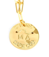 Beach Tag Charm Necklace – 18k Gold Plated - Lisi Lerch