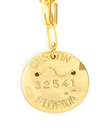 Beach Tag Charm Necklace – 18k Gold Plated - Lisi Lerch
