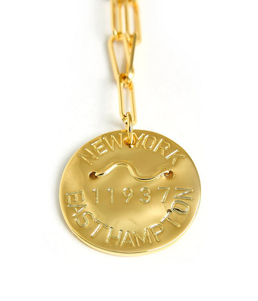 Beach Tag Charm Necklace – 18k Gold Plated - Lisi Lerch