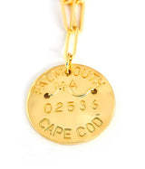 Beach Tag Charm Necklace – 18k Gold Plated - Lisi Lerch