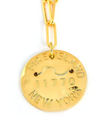 Beach Tag Charm Necklace – 18k Gold Plated - Lisi Lerch
