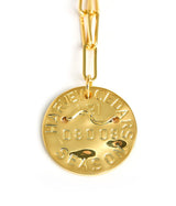 Beach Tag Charm Necklace – 18k Gold Plated - Lisi Lerch