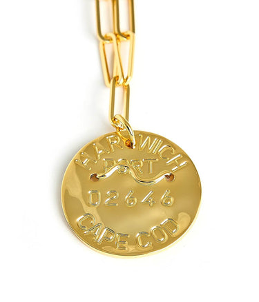 Beach Tag Charm Necklace – 18k Gold Plated - Lisi Lerch