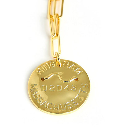 Beach Tag Charm Necklace – 18k Gold Plated - Lisi Lerch