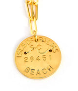 Beach Tag Charm Necklace – 18k Gold Plated - Lisi Lerch