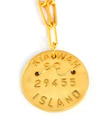 Beach Tag Charm Necklace – 18k Gold Plated - Lisi Lerch