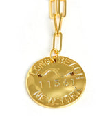 Beach Tag Charm Necklace – 18k Gold Plated - Lisi Lerch