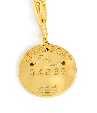 Beach Tag Charm Necklace – 18k Gold Plated - Lisi Lerch