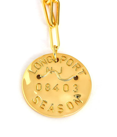 Beach Tag Charm Necklace – 18k Gold Plated - Lisi Lerch