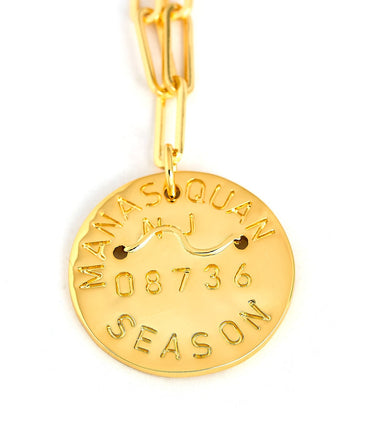 Beach Tag Charm Necklace – 18k Gold Plated - Lisi Lerch