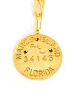 Beach Tag Charm Necklace – 18k Gold Plated - Lisi Lerch