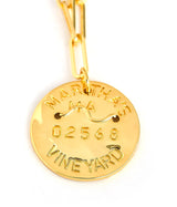Beach Tag Charm Necklace – 18k Gold Plated - Lisi Lerch
