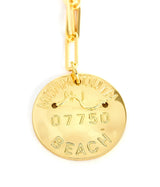 Beach Tag Charm Necklace – 18k Gold Plated - Lisi Lerch