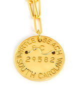 Beach Tag Charm Necklace – 18k Gold Plated - Lisi Lerch