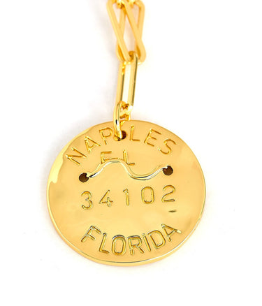 Beach Tag Charm Necklace – 18k Gold Plated - Lisi Lerch