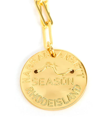 Beach Tag Charm Necklace – 18k Gold Plated - Lisi Lerch
