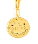 Beach Tag Charm Necklace – 18k Gold Plated - Lisi Lerch