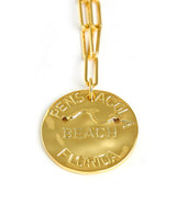 Beach Tag Charm Necklace – 18k Gold Plated - Lisi Lerch
