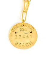 Beach Tag Charm Necklace – 18k Gold Plated - Lisi Lerch