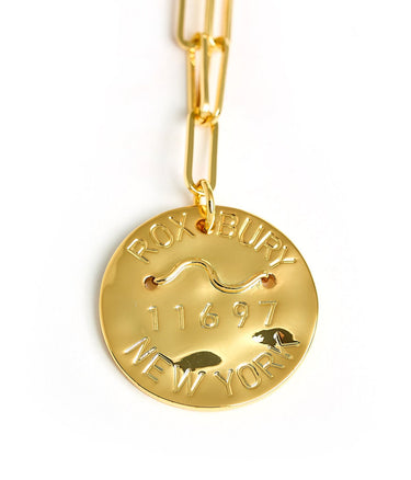 Beach Tag Charm Necklace – 18k Gold Plated - Lisi Lerch