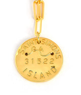 Beach Tag Charm Necklace – 18k Gold Plated - Lisi Lerch