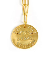 Beach Tag Charm Necklace – 18k Gold Plated - Lisi Lerch