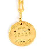 Beach Tag Charm Necklace – 18k Gold Plated - Lisi Lerch