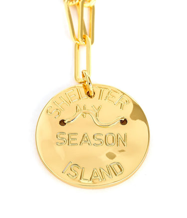 Beach Tag Charm Necklace – 18k Gold Plated - Lisi Lerch