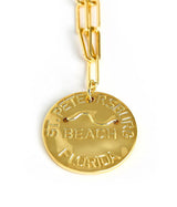 Beach Tag Charm Necklace – 18k Gold Plated - Lisi Lerch