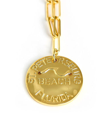 Beach Tag Charm Necklace – 18k Gold Plated - Lisi Lerch