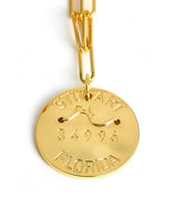 Beach Tag Charm Necklace – 18k Gold Plated - Lisi Lerch