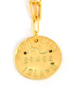 Beach Tag Charm Necklace – 18k Gold Plated - Lisi Lerch
