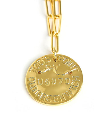 Beach Tag Charm Necklace – 18k Gold Plated - Lisi Lerch