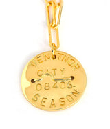 Beach Tag Charm Necklace – 18k Gold Plated - Lisi Lerch