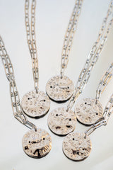 Beach Tag Charm Necklace – Silver - Paper Clip Chain - Lisi Lerch