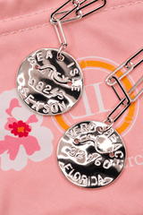 Beach Tag Charm Necklace – Sterling Silver Plated - Lisi Lerch