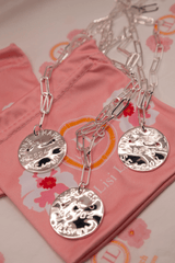 Beach Tag Charm Necklace – Sterling Silver Plated - Lisi Lerch