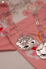 Beach Tag Charm Necklace – Sterling Silver Plated - Lisi Lerch