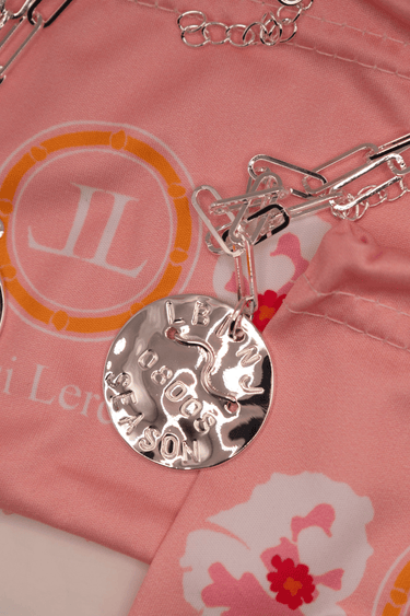 Beach Tag Charm Necklace – Sterling Silver Plated - Lisi Lerch