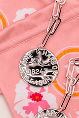 Beach Tag Charm Necklace – Sterling Silver Plated - Lisi Lerch