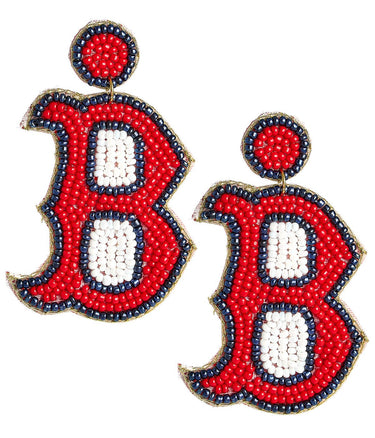 Beaded MLB Earrings - Fabric Backed Earrings - Lisi Lerch