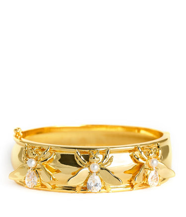 Bee Hinged Cuff - 18k Gold Plated - Lisi Lerch