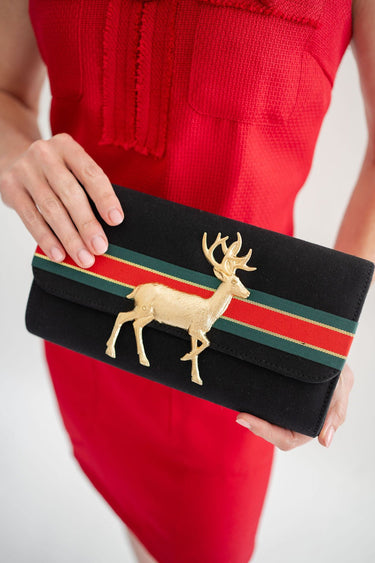 Black Avery -Red/Green/Gold Stripe Band- XL Deer - Lisi Lerch