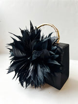 Black Faille Lulu with Gold Handle Handbag - Gold Charms - Lisi Lerch