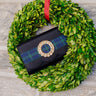 Black Faille Scalloped Ruby - Black Watch Plaid Band - Large Wreath - Lisi Lerch