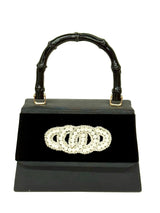 Black Lulu with Black Handle- Black Velvet Band 4 Pearl Ring- Sample Sale- Final Sale - Lisi Lerch